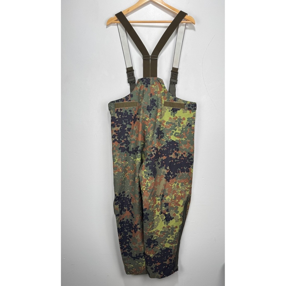 VTG German Military Feuchter Ringelai Camo Waterproof Bib Overalls Green Men 38" - Picture 2 of 8